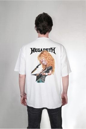 Megadeth Dave Mustaine Ön Sırt Özel Tasarım Baskılı Oversize Unisex Tişört 42225g14da430494