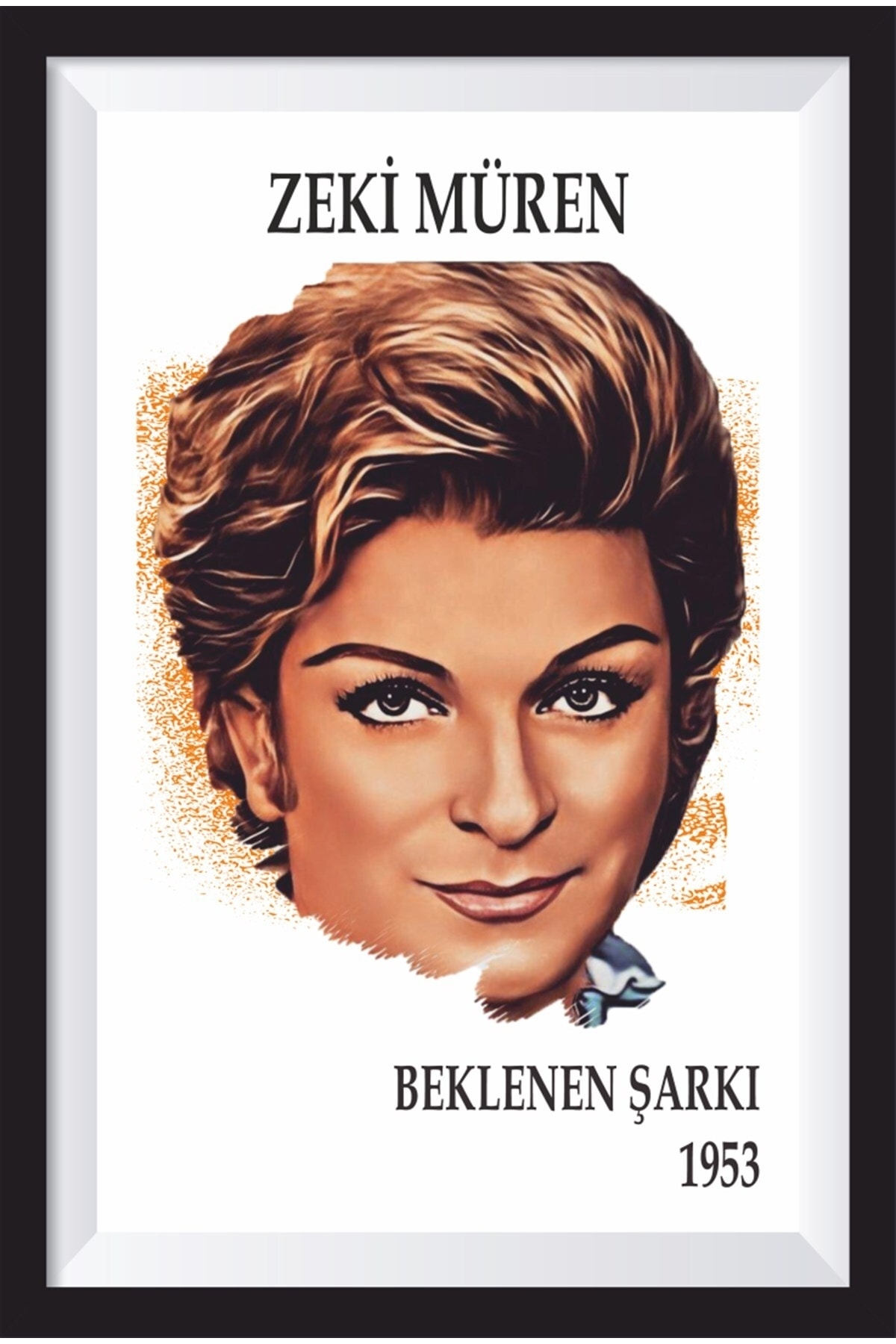 Zeki Müren Expected Song Retro Wood Poster with Green Pine Frame Look