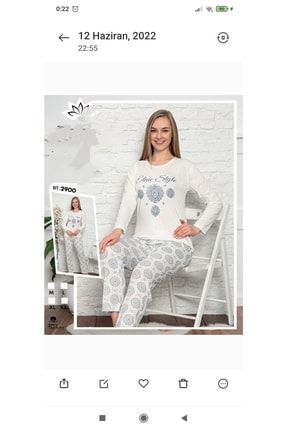 Pamuklu Penye Pijama Takımı uzun süprem beyaz 3