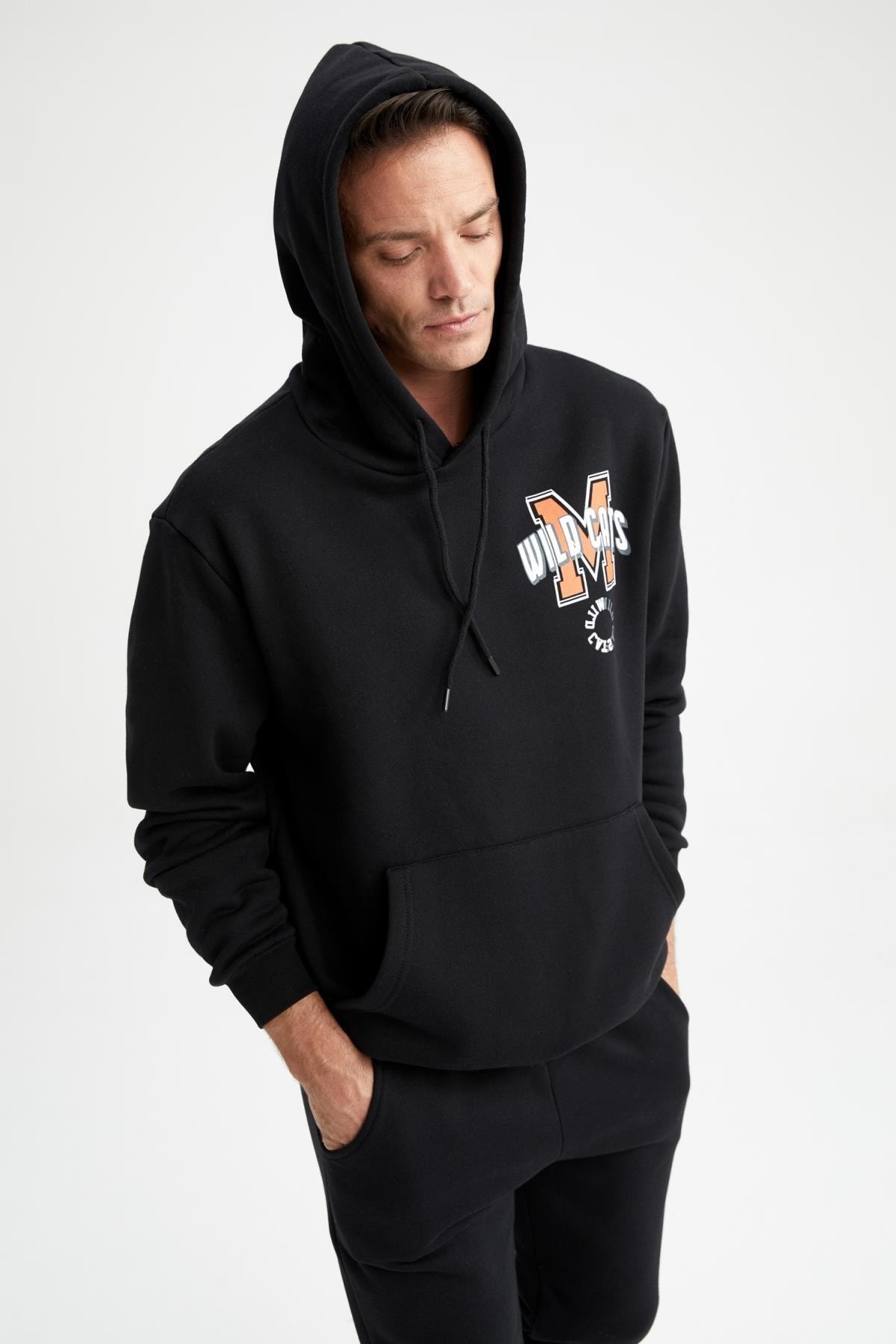 سویشرت مردانه مشکی دفکتو | Z8637AZ22AU اورجینال - تصویر 5