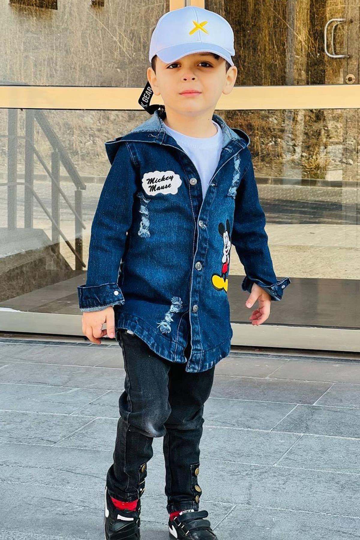 Mickey mouse denim jacket mens shop