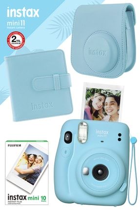 Instax Mini 11 Mavi Fotoğraf Makinesi Ve Kare Albümlü Hediye Seti 22 FOTSI00128-SET22