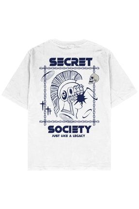 Secret Beyaz Oversize Unisex T-shirt AG208OT
