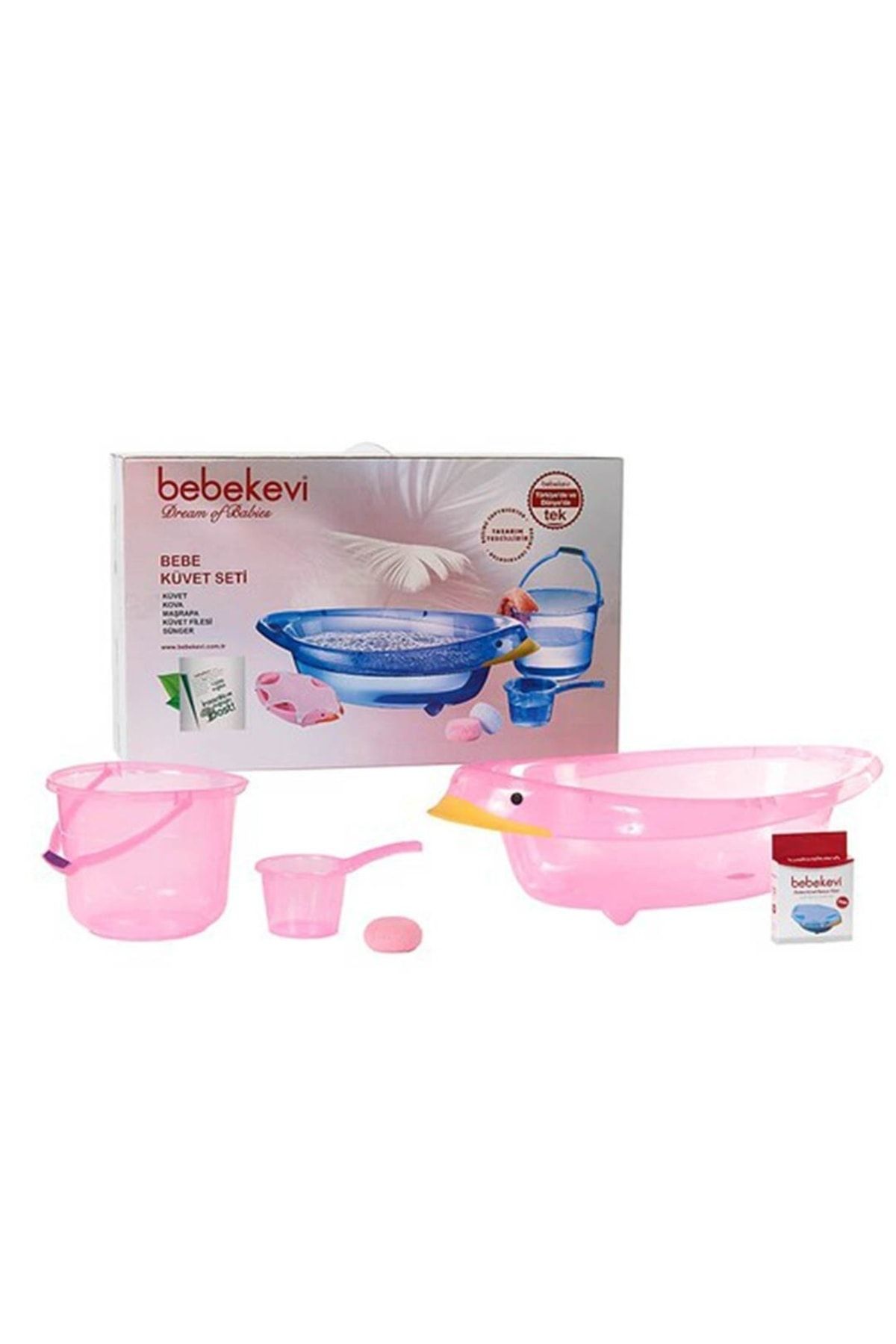 Bebekevi Ördekli Pembe Banyo Küvet Seti