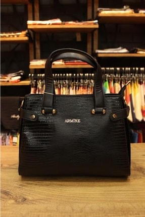 Armine Siyah Croco Kadın Çanta