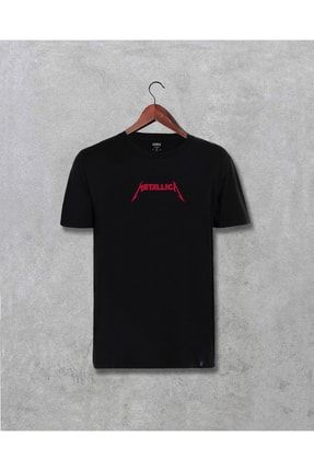 Metallica Yazılı Kırmızı Logo Baskılı Unisex Tişört 3283dark11630991