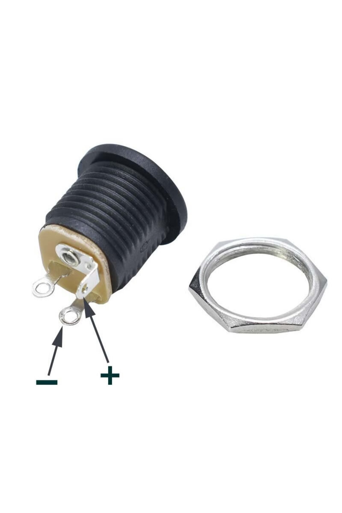5.5x 2.1mm Plastik DC Güç Soketi Panel Montaj Power Jack Adaptör 6