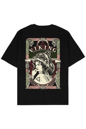 Viking Siyah Oversize Unisex T-shirt AG128OT