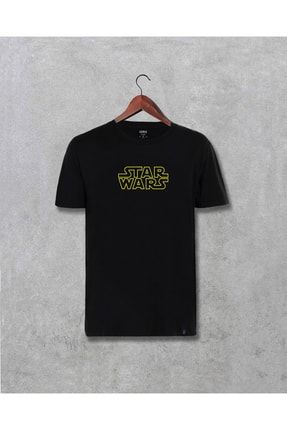 Star Wars Logo Yazılı Tasarım Baskılı Unisex Tişört 871420dak1827396