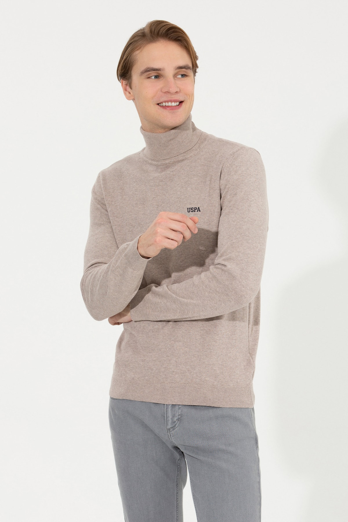 بافت و پلیور مردانه قهوه ای یو اس پولوU.S. Polo Assn. | G081SZ0TK.000.1504051 اورجینال - تصویر 3