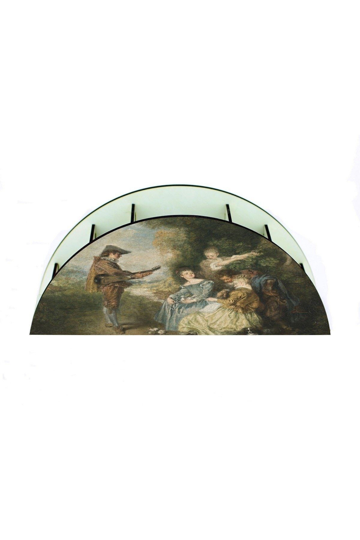 WuW-Antoine Watteau The Love Lesson Wooden Desktop Pen Holder Pen Case Organizer 2