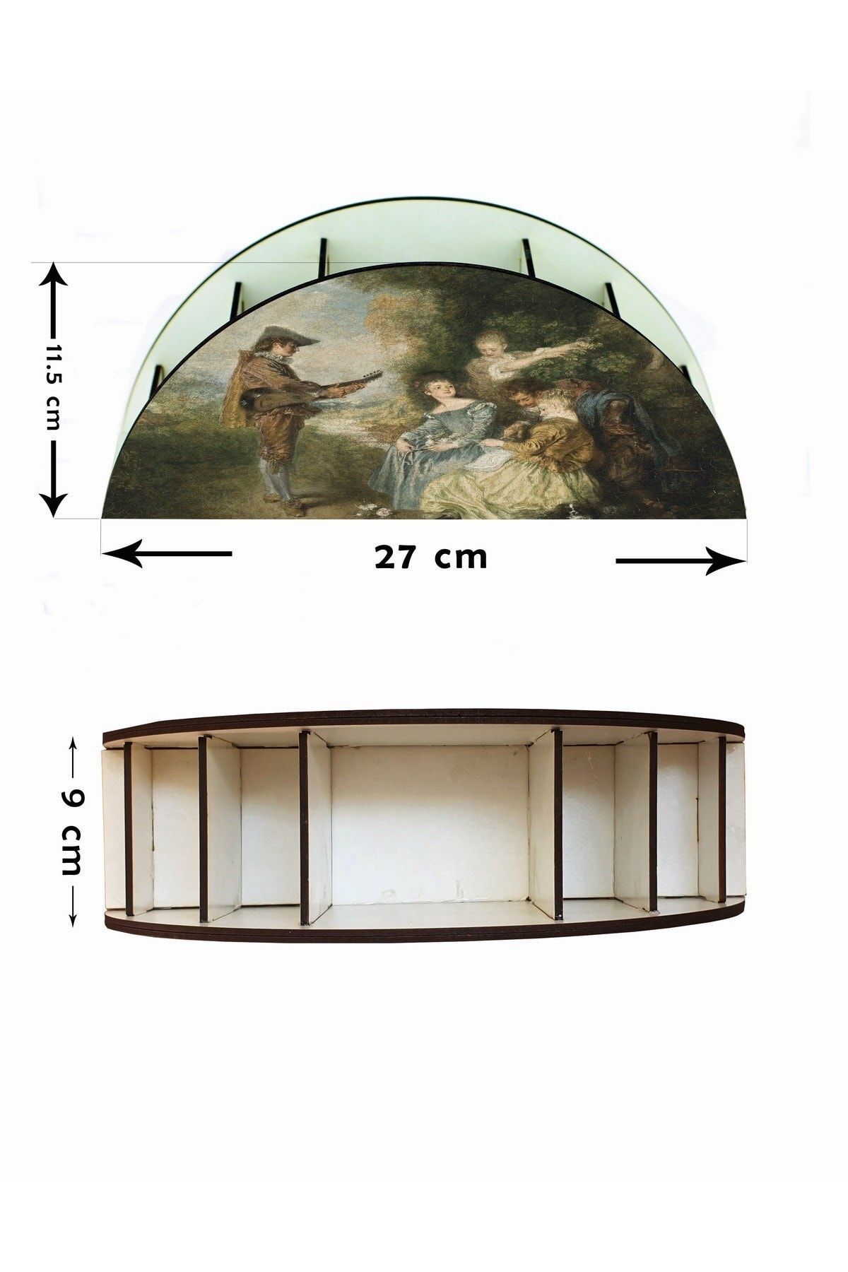 WuW-Antoine Watteau The Love Lesson Wooden Desktop Pen Holder Pen Case Organizer 4