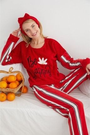 Kadın Welsoft Polar Pijama Takımı Kırmızı 4120-45 P-0000000027141