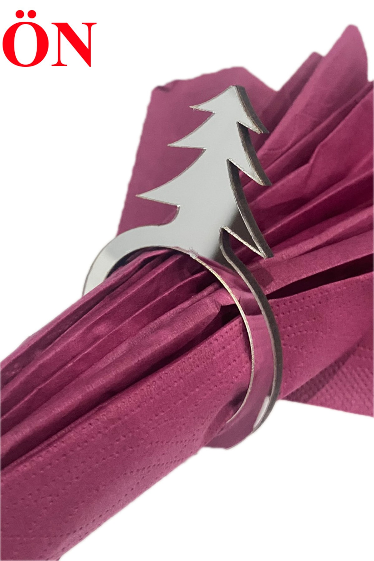 Decorative Napkin Ring Christmas Pine Tree Concept Gold Silver 6pcs