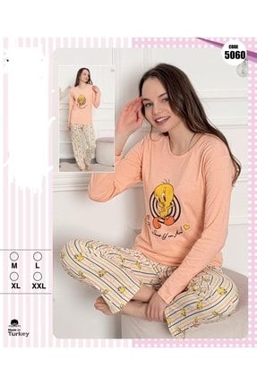 Pamuklu Penye Pijama Takımı kısakollu pembe süprem 1