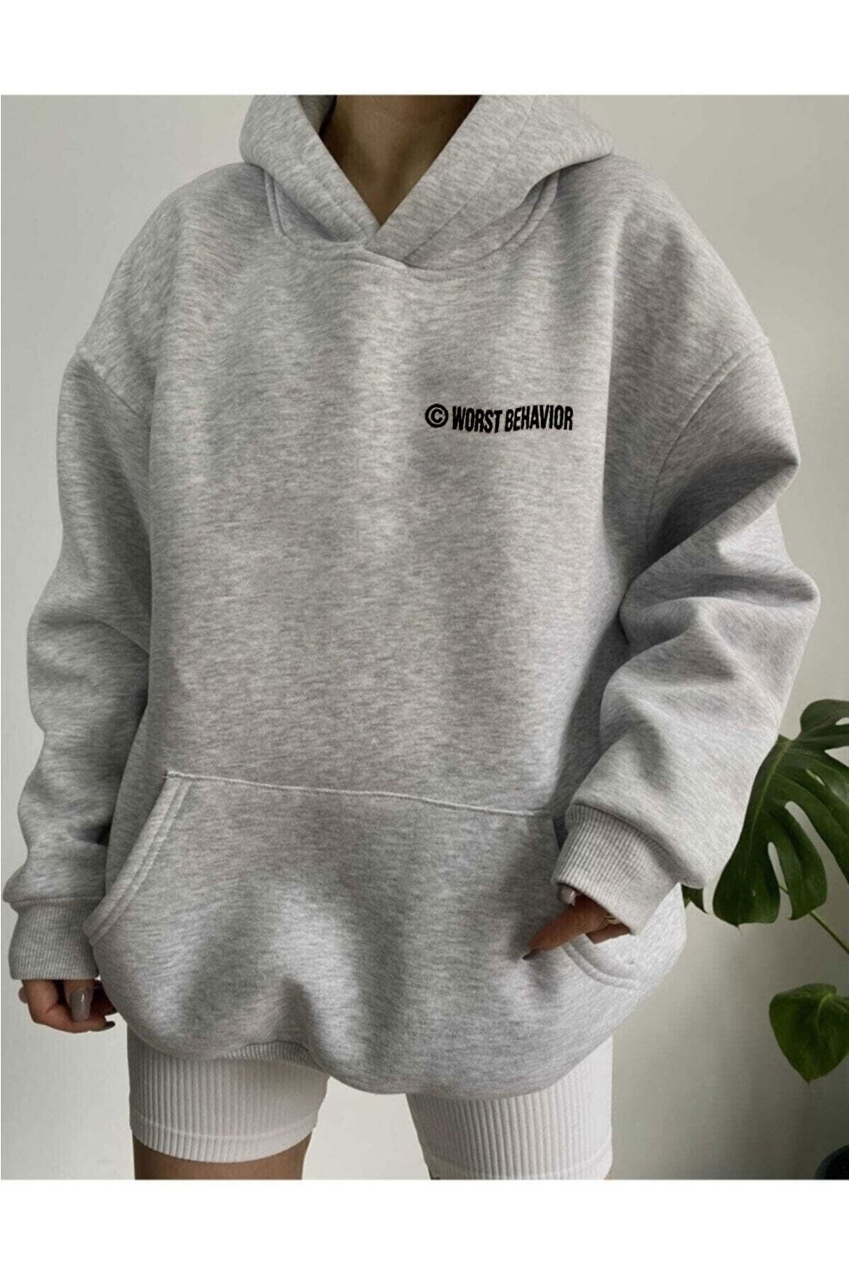 Grey shop hooded sweatshirt