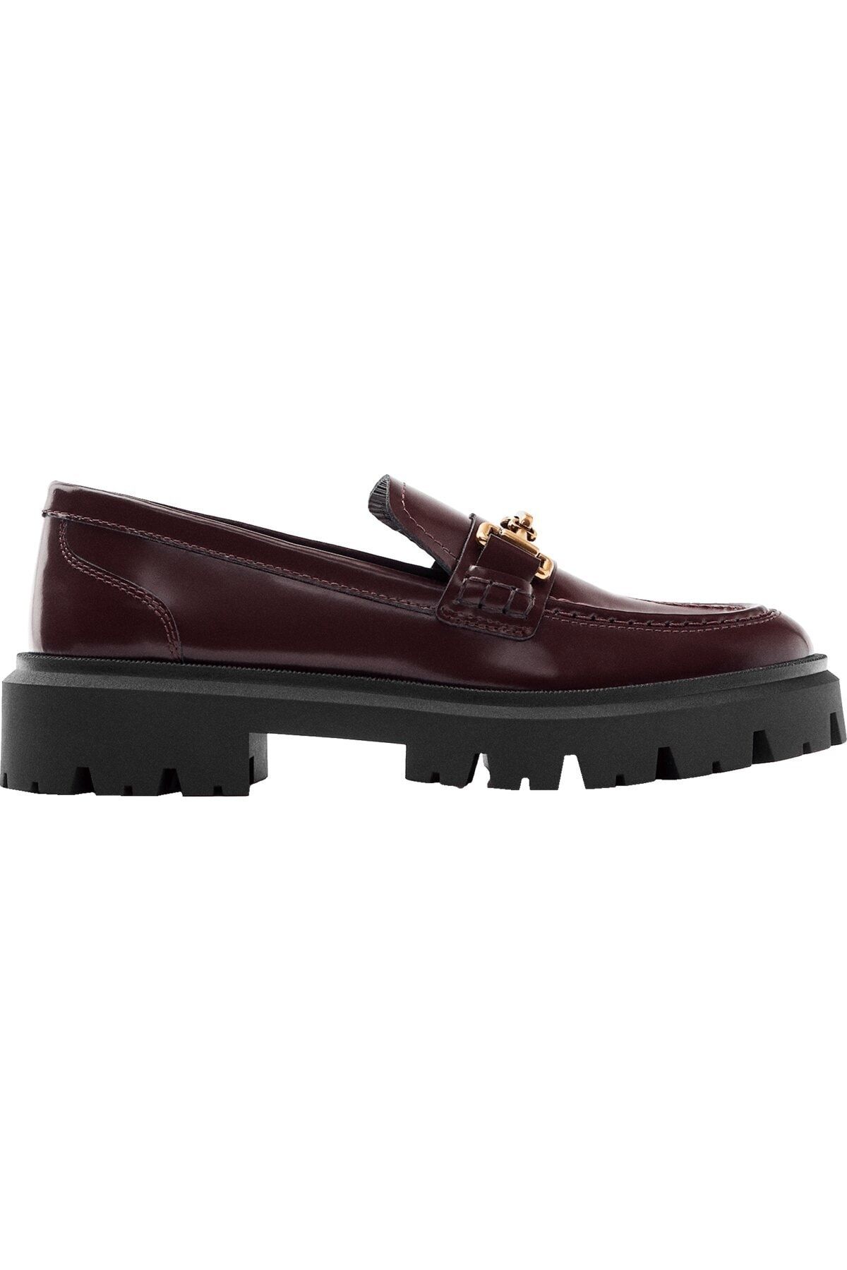 Massimo Dutti Tırtıklı Tabanlı Deri Makosen VB7155
