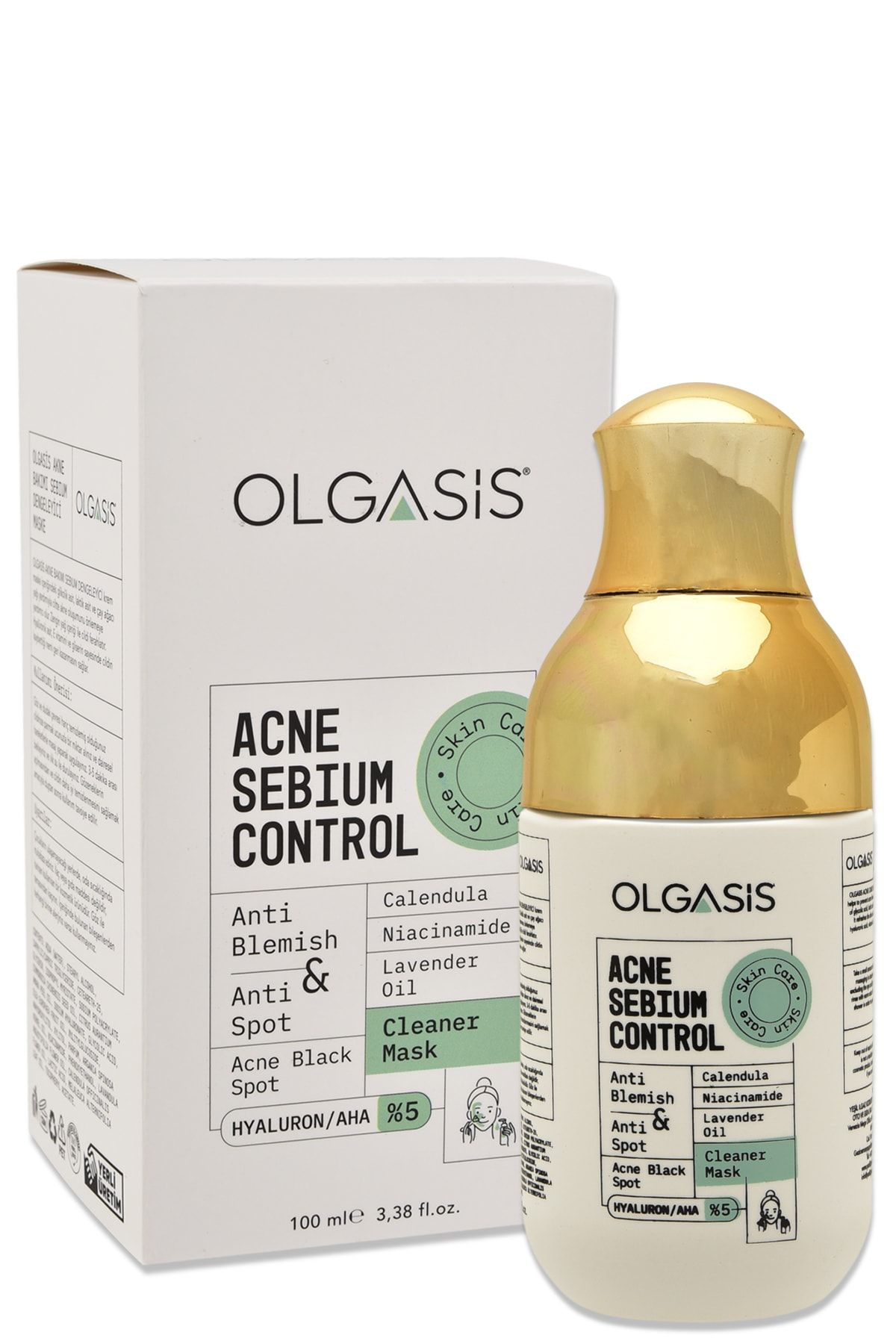 Olgasis Acne Sebium Control Cleaner Mask 100 ml Akne Kurutucu Sebıum Dengeleyici Maske Çay Ağacı Yağlı