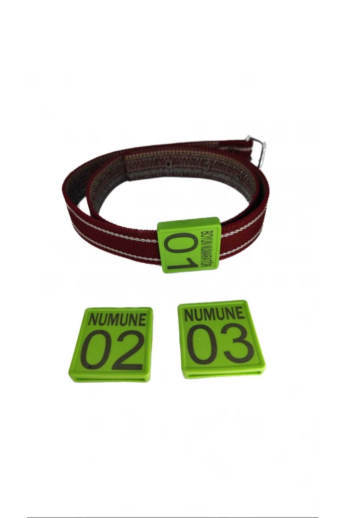 BALTAŞ 50 Adet Yeşil Renk Büyükbaş Hayvan Boyunluk Kemer Ve Numaratör Takımı (KEMER NUMARATÖR)