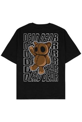 Dead Bear Siyah Oversize Unisex T-shirt AG64OT