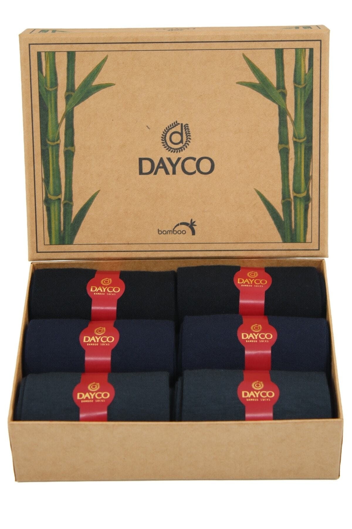 DAYCO Bambu Mevsimlik Premium 6'lı Set (2 Siyah, 2 Lacivert, 2 Füme)