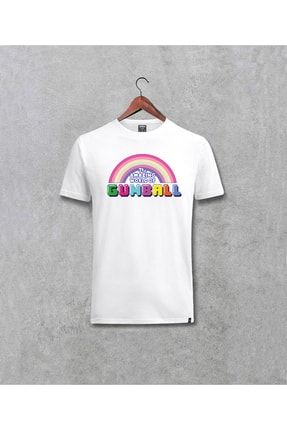 Unisex Siyah Gumball Logo Baskılı Tasarım T-shirt 7817187912147