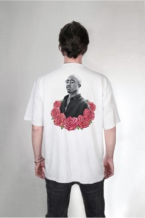 Tupac 2pac Shakur Thug Life Ön Arka Baskılı Özel Tasarım Oversize Unisex Tişört 23665b14da330372