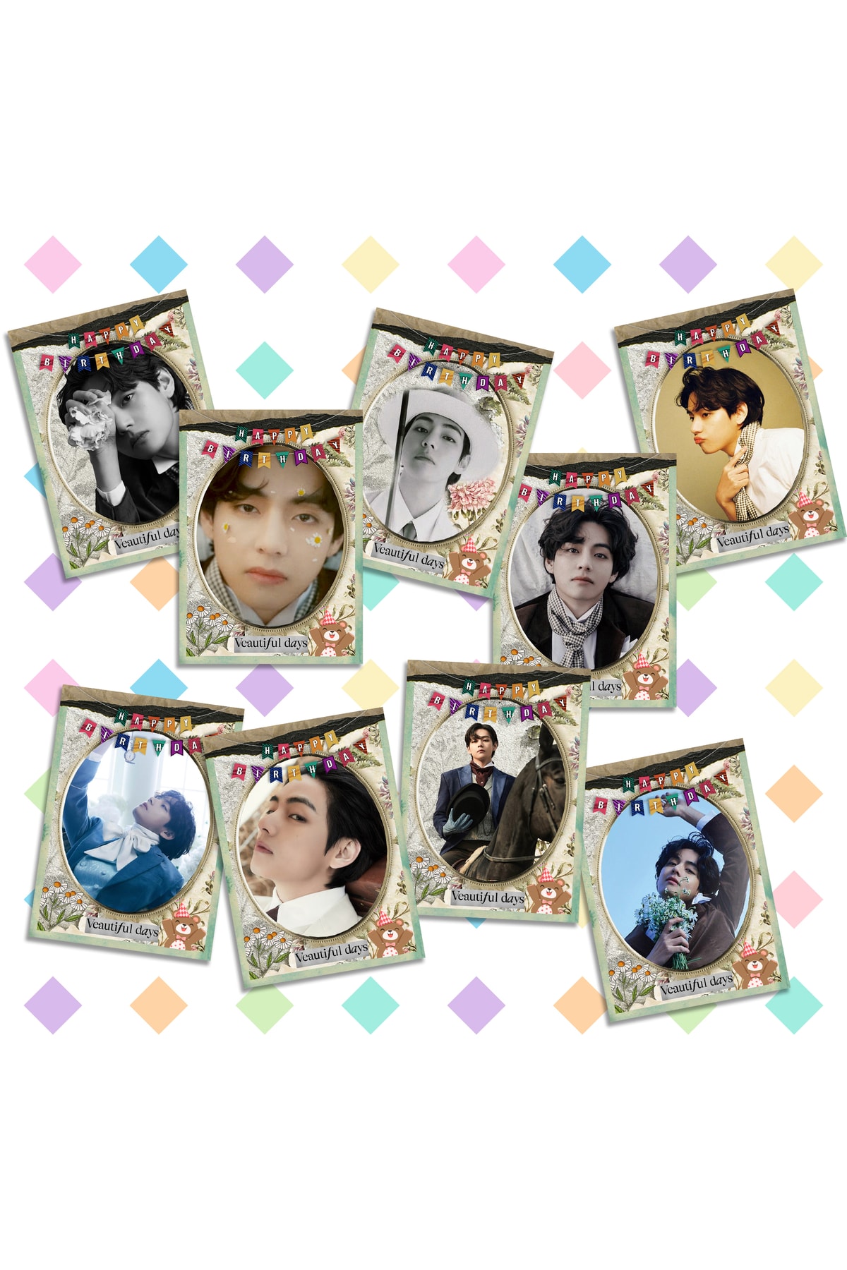 Güneş Kırtasiye Bts Taehyung V Doğum Günü Özel Fotokart Set