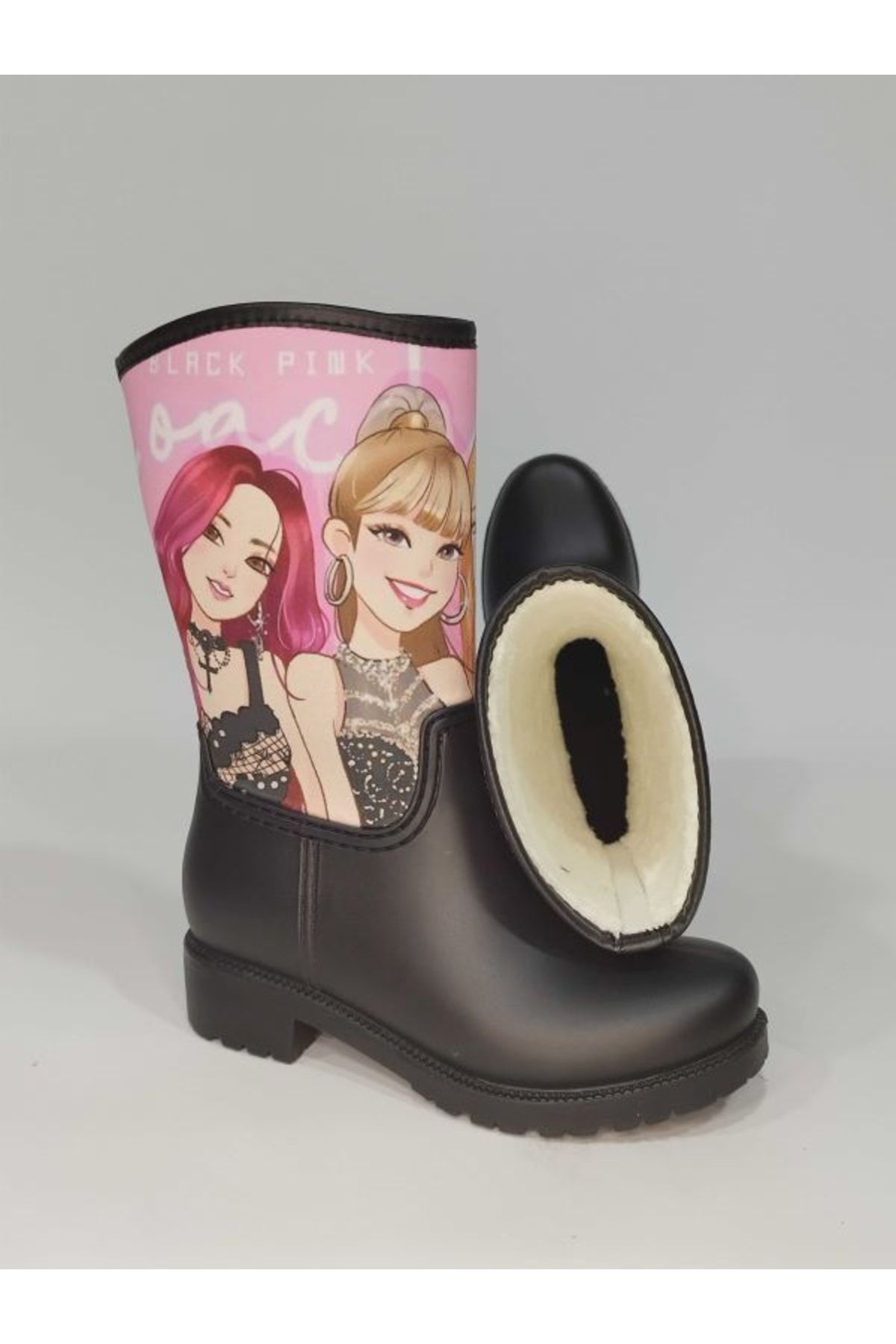 Sea Blue Black Pink 3 Printed Waterproof Girl s Rain Boots Trendyol
