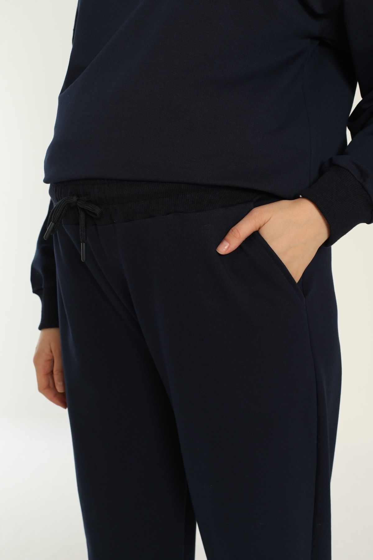 Miss Dünya Lissa-Navy Blue Loose Cut Maternity and Maternity Tracksuit Set 4
