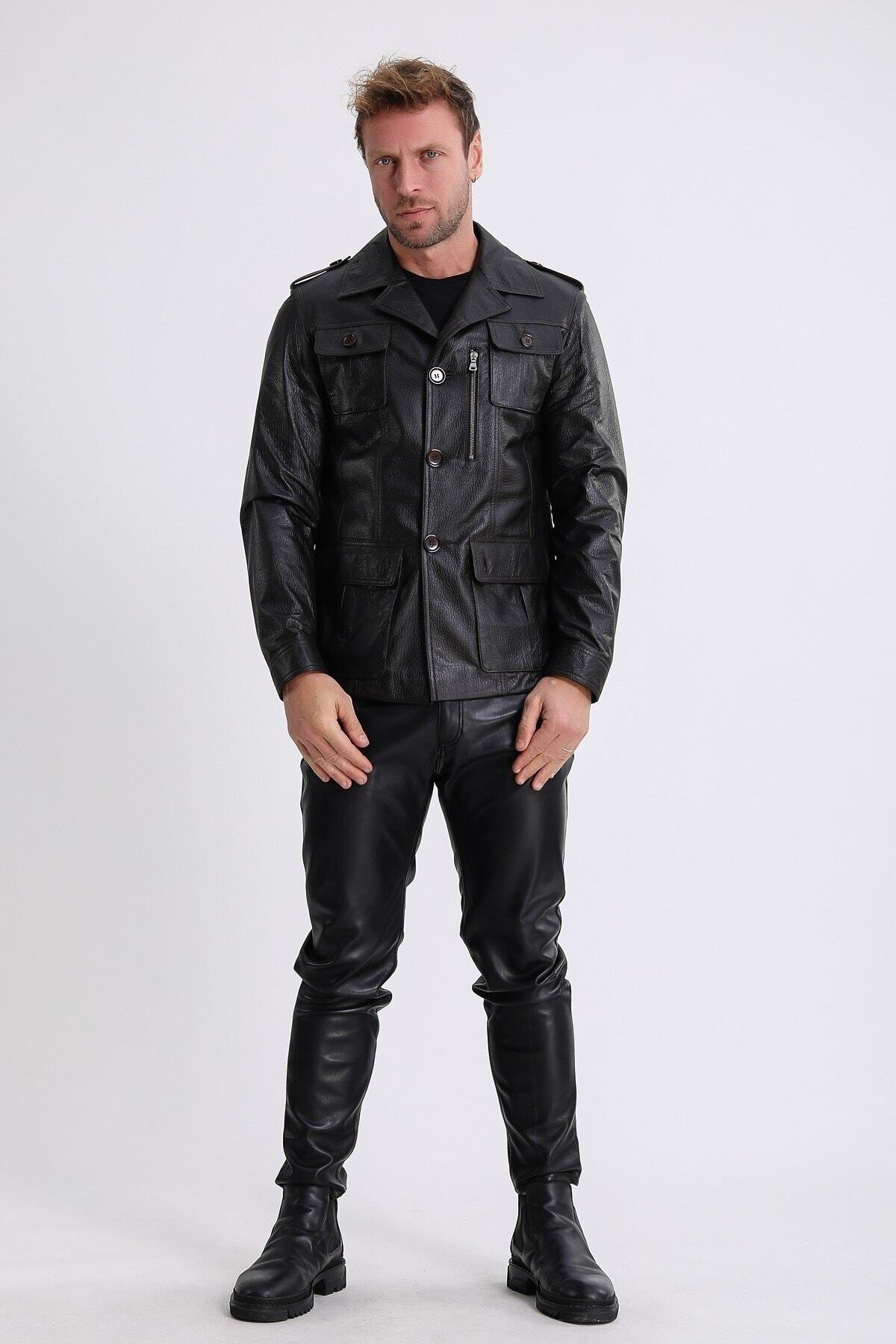 ژاکت مردانه مشکی Leather Club | EC-0904 اورجینال - تصویر 2