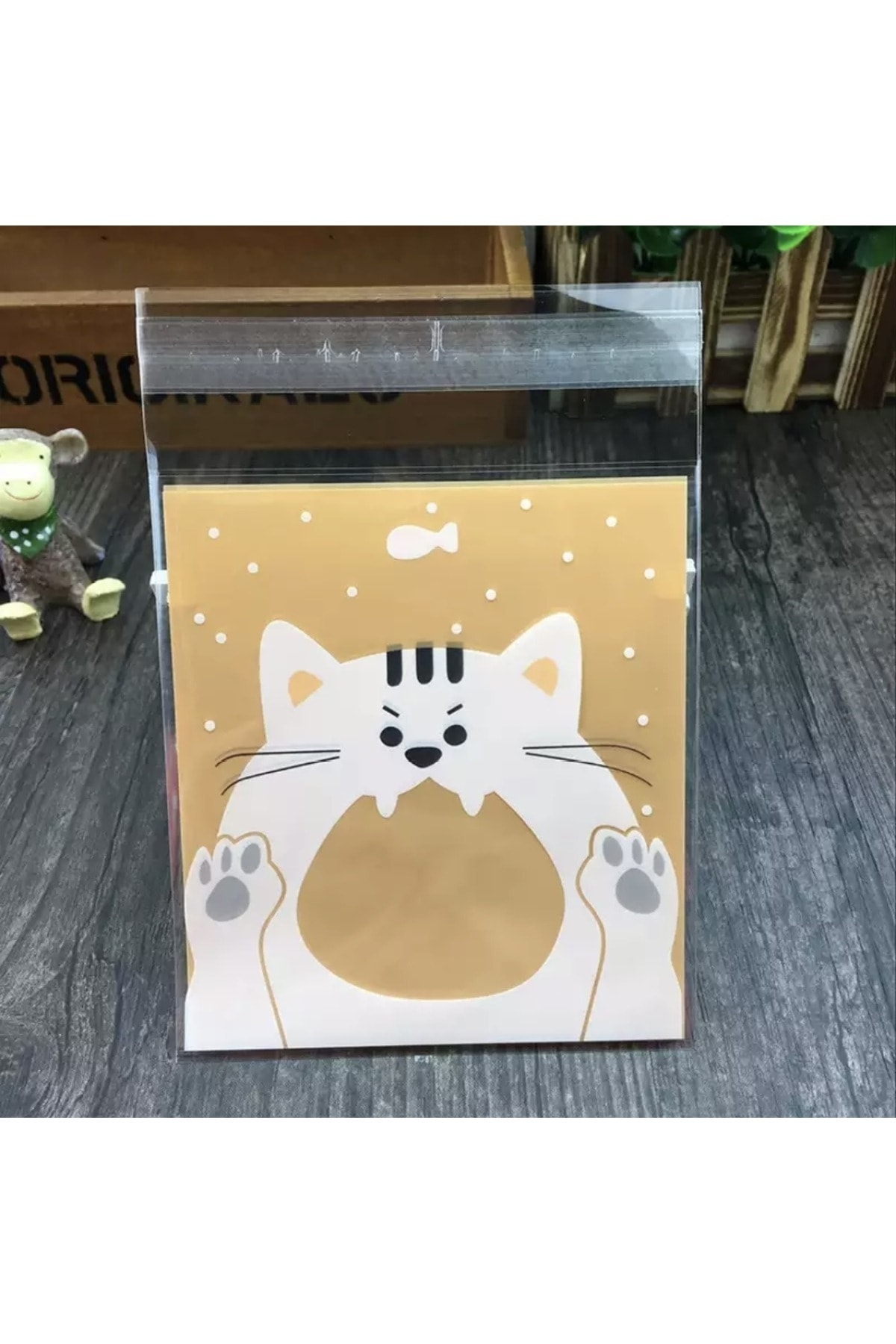 Genel Markalar Bantlı Şeffaf Desenli Poşet Opp 10x10 Cm 95 Adet
