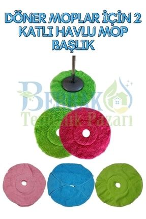 2 Katlı Mikrofiber Havlu Bez Başlık (360 DÖNER MOPLAR İÇİN) GLT-DNR-MOP