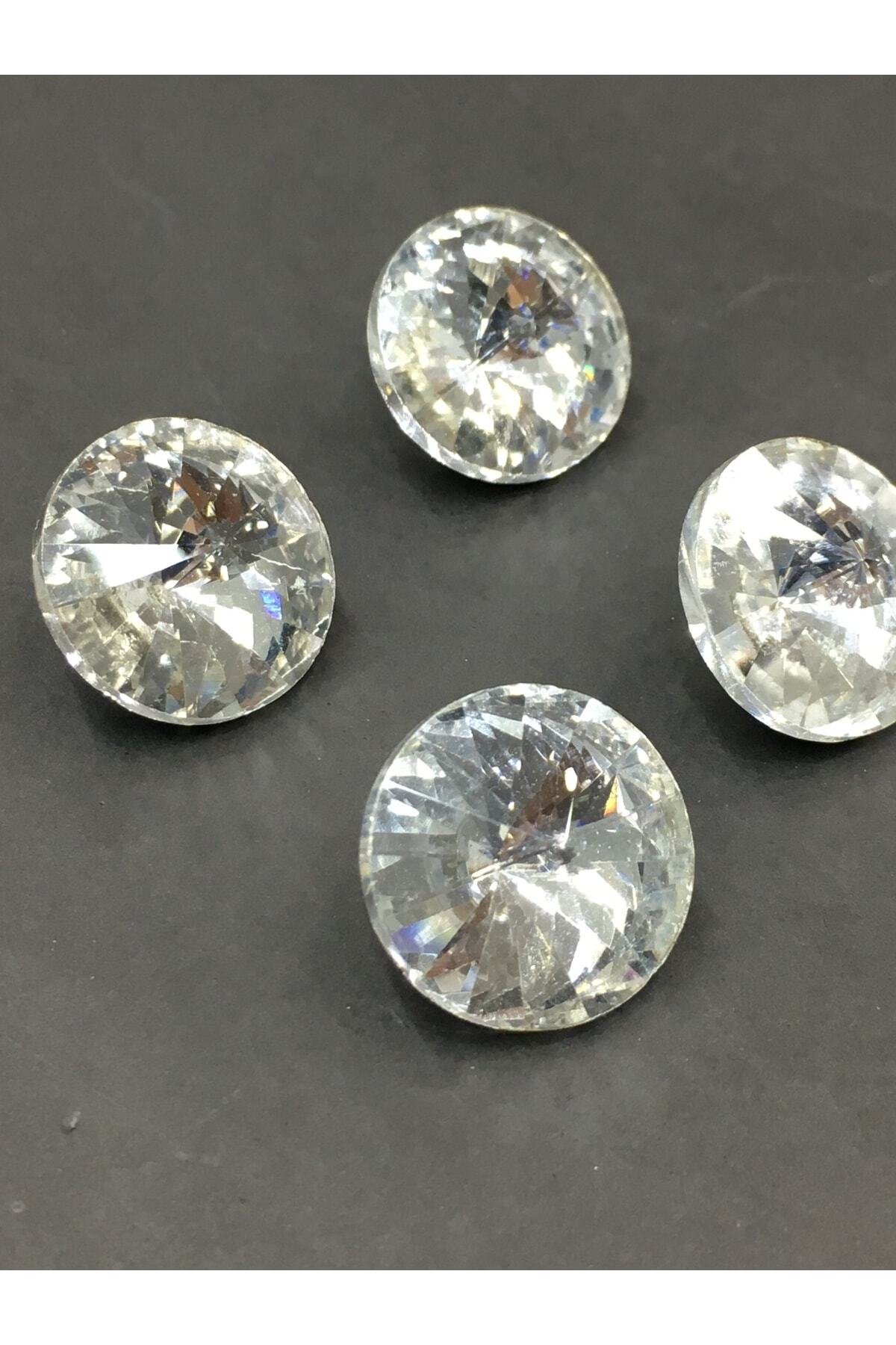 Stone Button / Crystal Single Stone Button 1.8 Cm / Set of 4