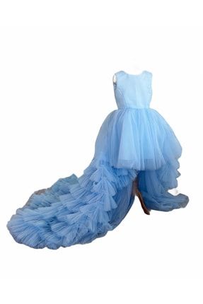 Blue Swan Kız Çocuk Mavi Abiye Elbise Girl Dress,toddler Dress zb2021blueswan314