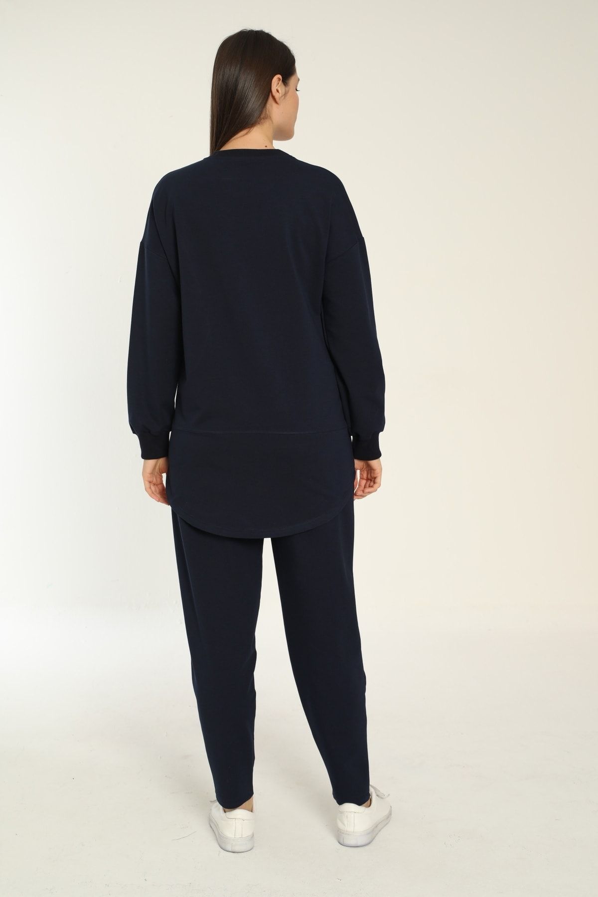 Miss Dünya Lissa-Navy Blue Loose Cut Maternity and Maternity Tracksuit Set 3
