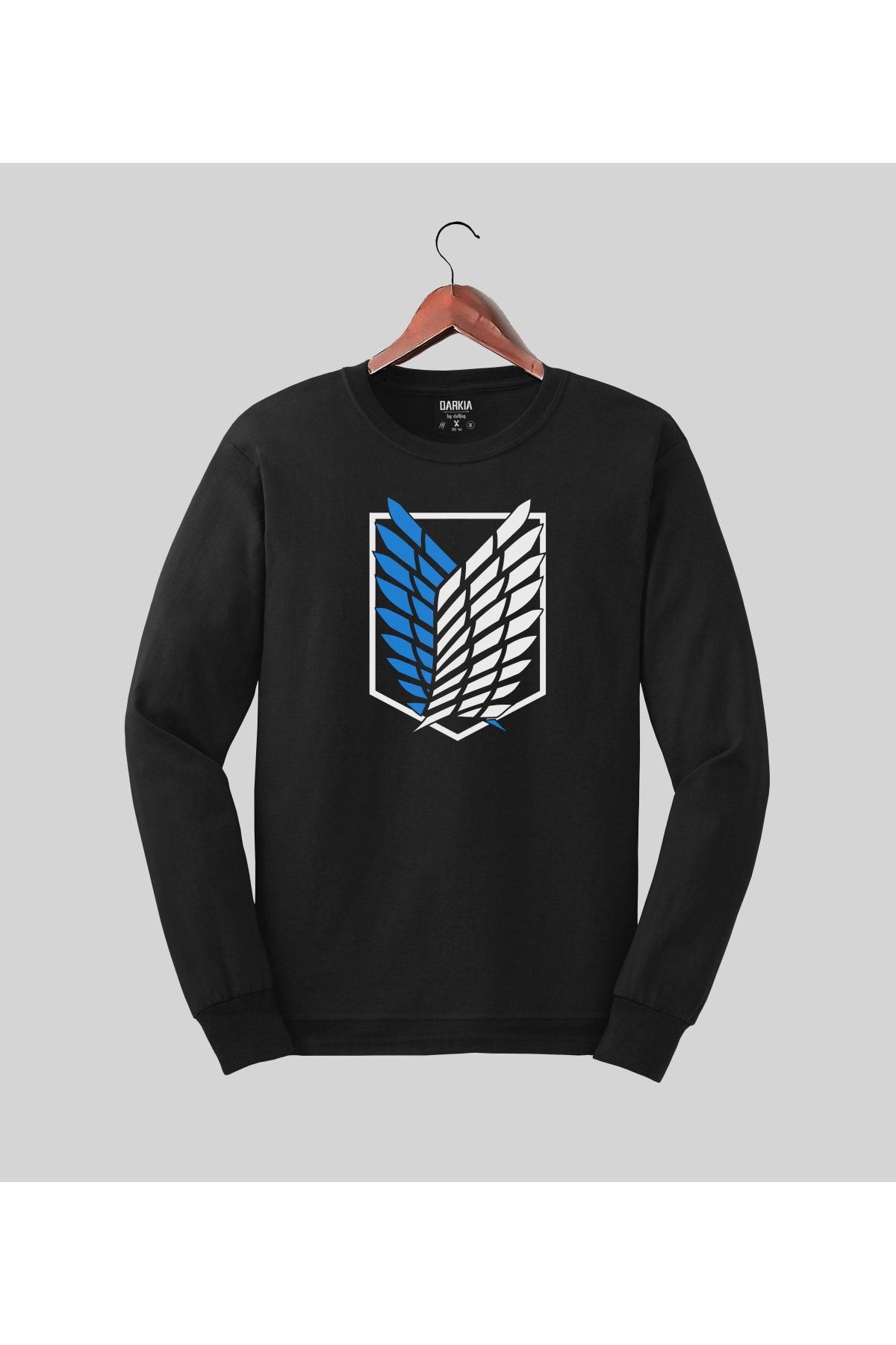 Darkia Attack On Titan Logo Printed Design Sweat Black Sweatshirt