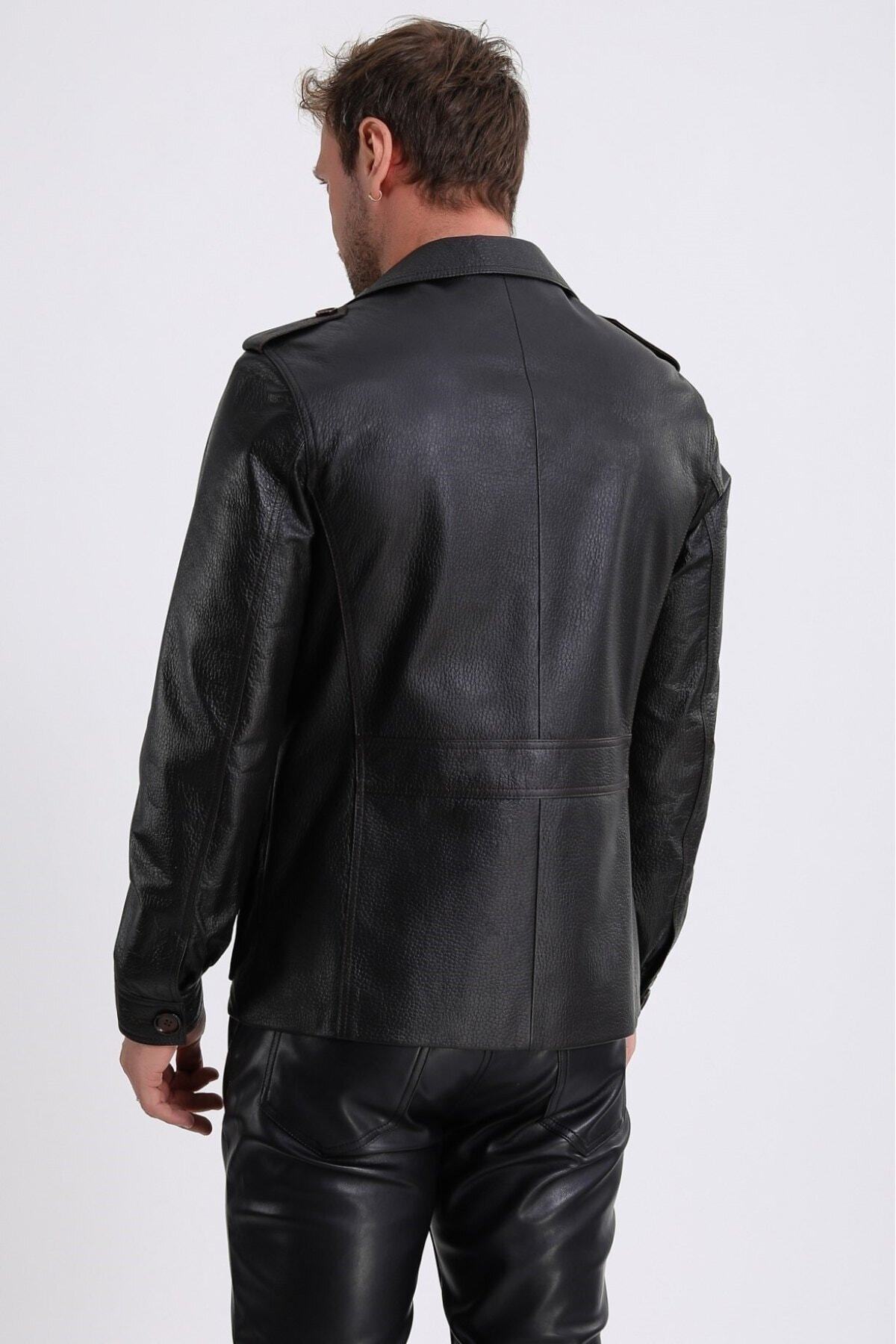 ژاکت مردانه مشکی Leather Club | EC-0904 اورجینال - تصویر 4