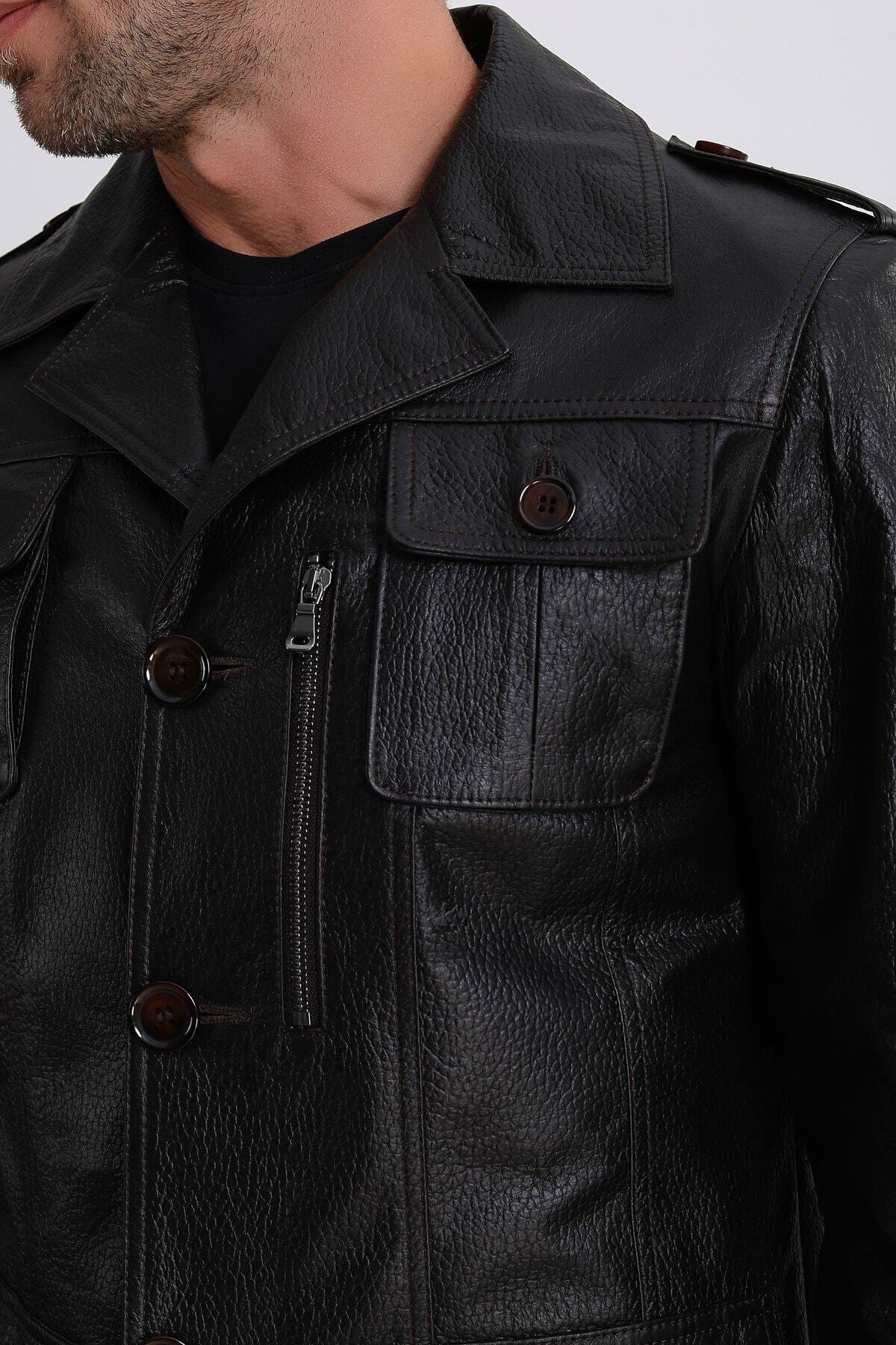 ژاکت مردانه مشکی Leather Club | EC-0904 اورجینال - تصویر 5