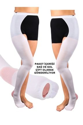 Ameliyat Çorabı Belden Kemerli Anti-emboli (beyaz Renk)(çift Bacak) WİB-E100-B