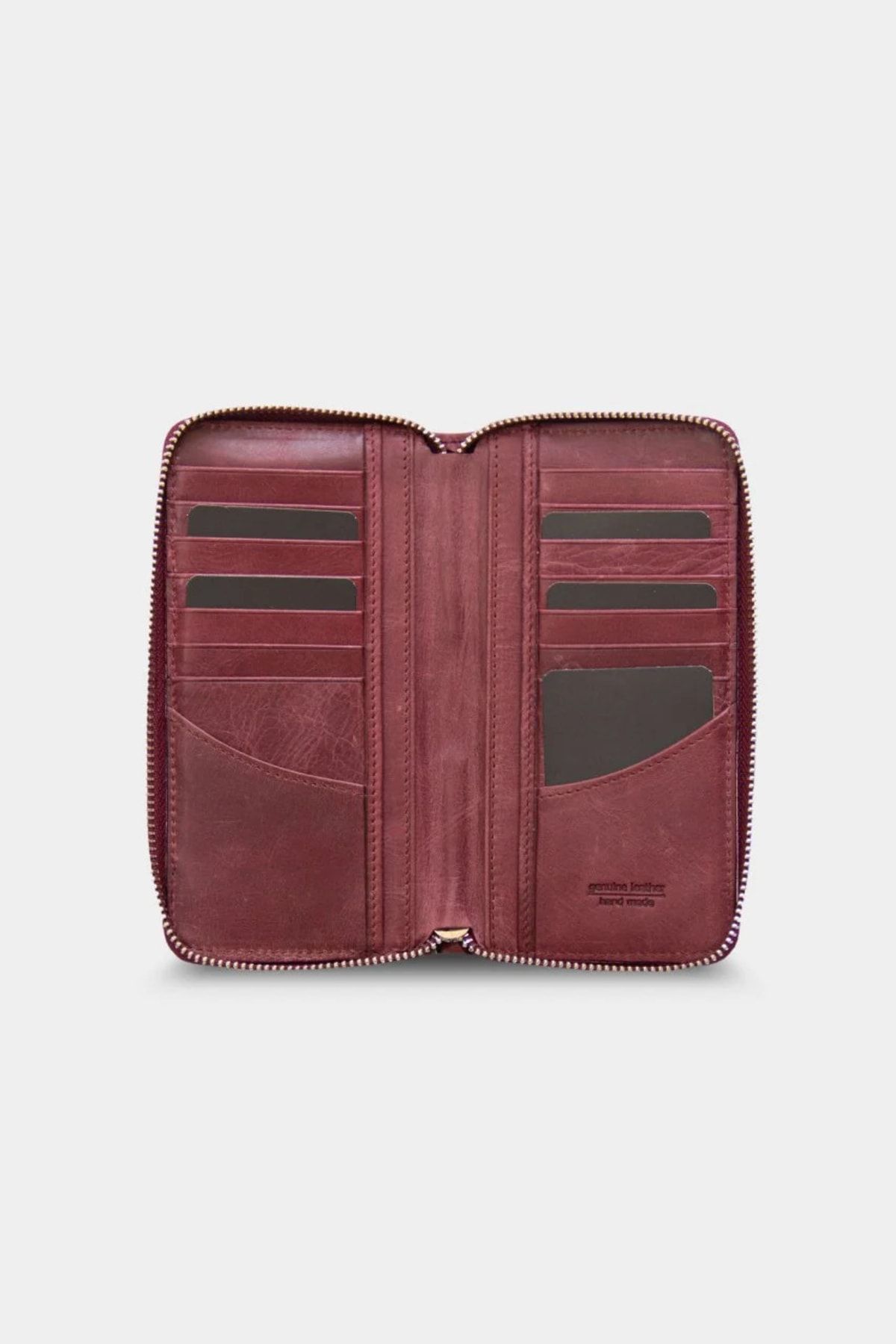 rakunart-Forest Zippered Portfolio Wallet Claret Red 5
