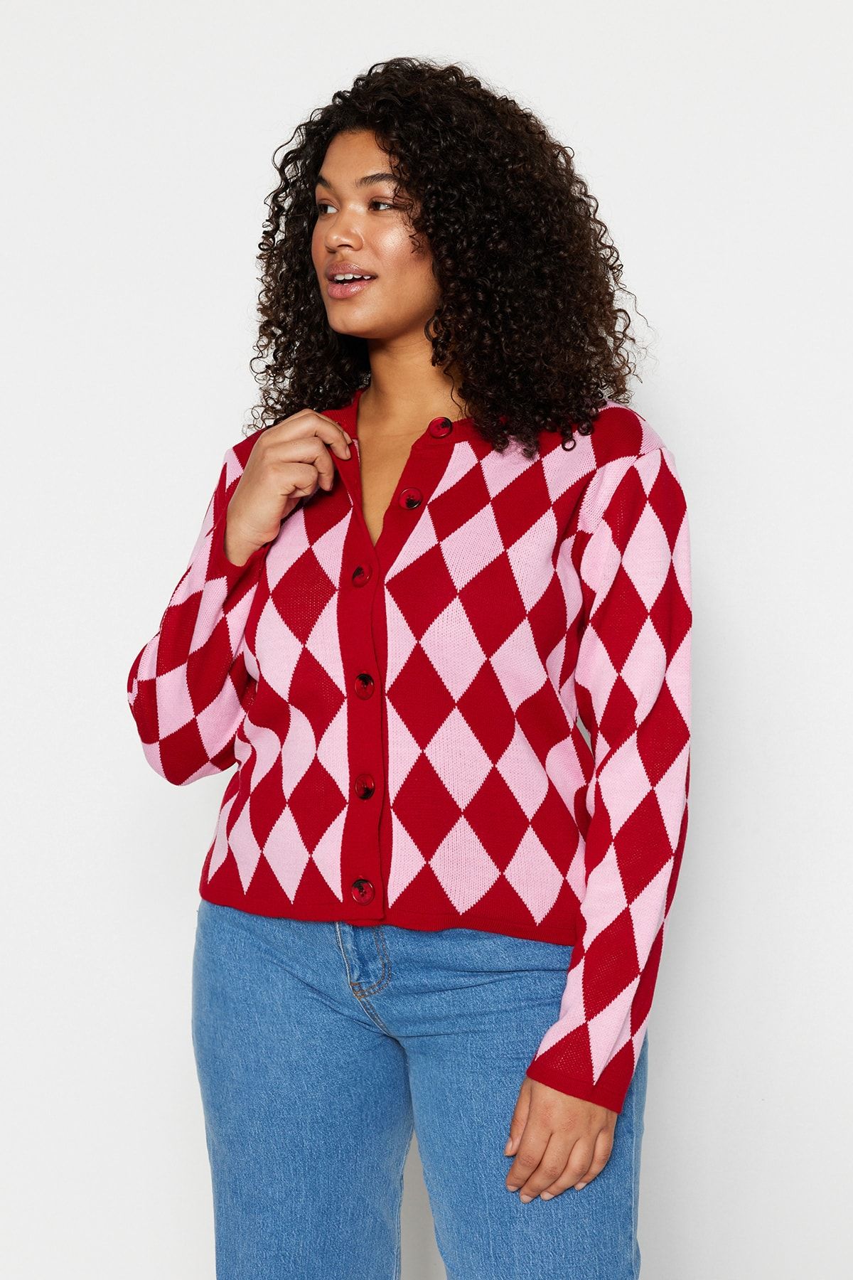 Pink online diamond cardigan