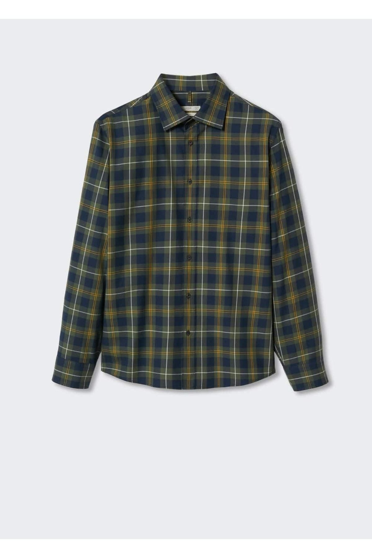 MANGO Man-Bawełniany T-shirt w kratkę 3
