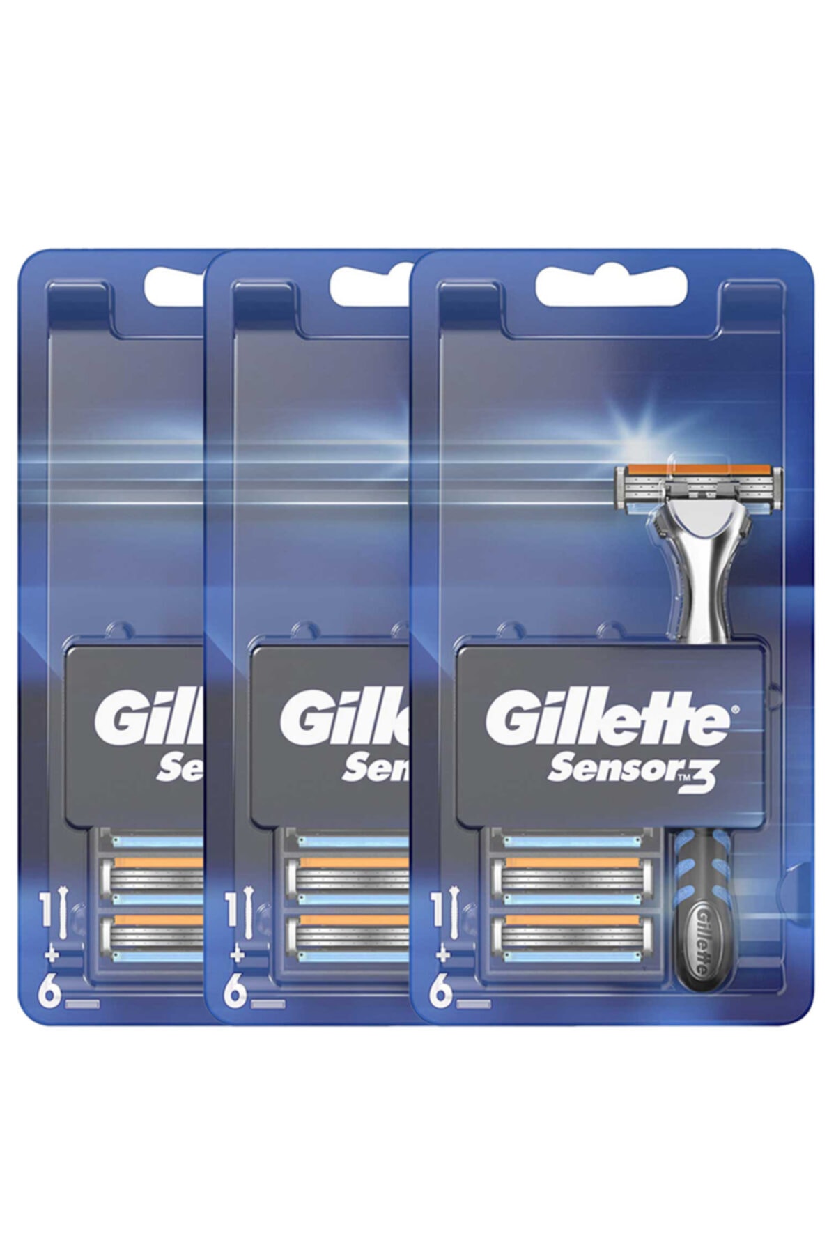 Gillette Sensor3 Tıraş Makinesi Ve Yedek Tıraş Bıçağı 6'lı X 3 Adet