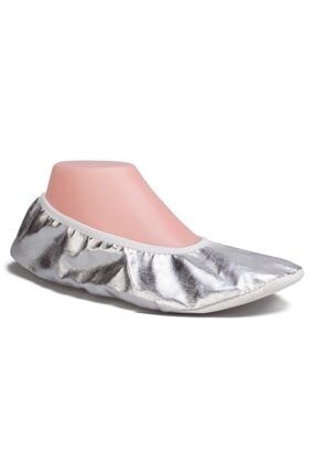 Kadın Gümüş Rengi Pisi Pisi Gösteri Kaymaz Tabanlı Babet Ayakkabı PS02520214