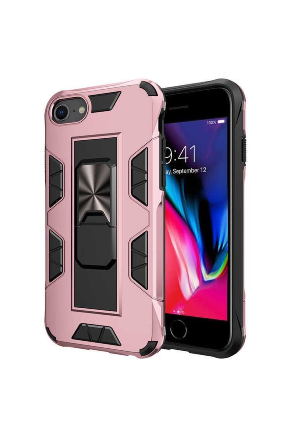 Teknoduvar Iphone 8 Uyumlu Metal Yuzuklu Sert Zirh Silikon Kilif Fiyati Yorumlari Trendyol