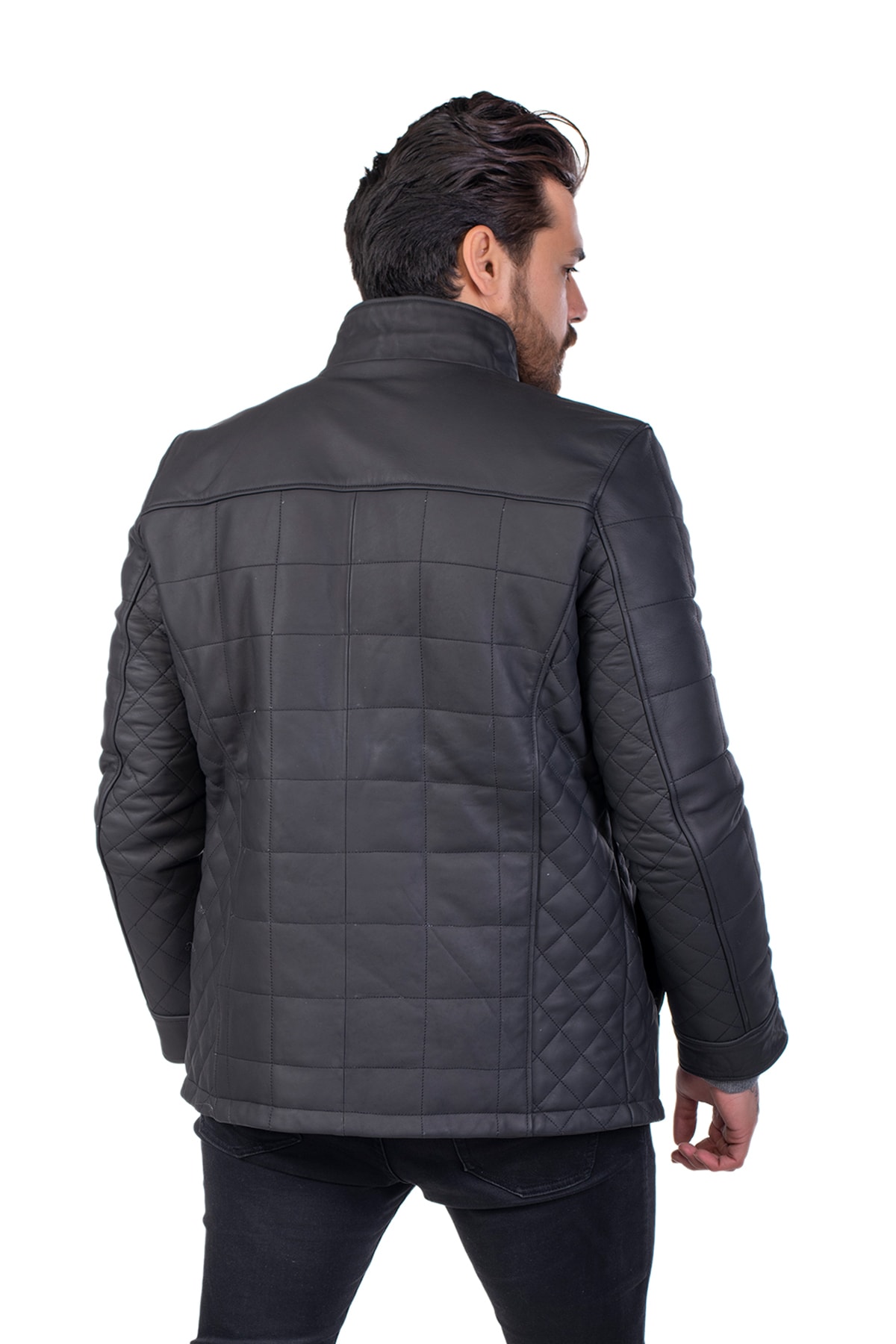 کاپشن مردانه مشکی BATU DERİ | RGK3200 اورجینال - تصویر 4