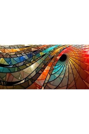 Sanat Renkli Vitray Spiral Elmas Mozaik Tablo / Hobi / Mozaik Puzzle 50x25cm E2020070