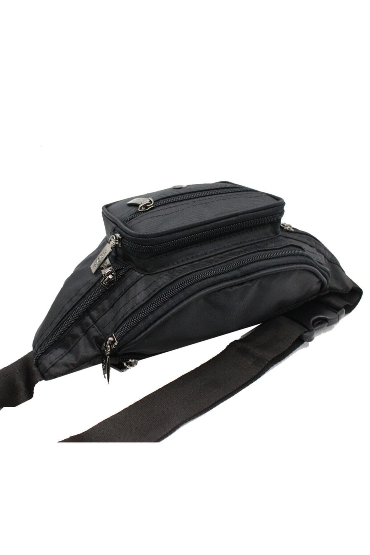 jeeppolo  Moda 1296 Kumaş Çok Gözlü Bel Çanta Siyah Renk - Görsel 3