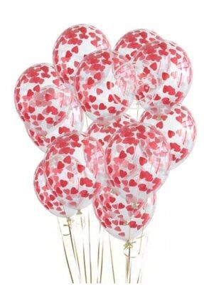 Sevgililer Günü 100 Şeffaf Latex Balon Ve 365 Kalp Kırmızı Aşk Notlu Kağıtlar 100faflıkağıkalp33